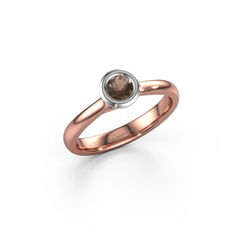 Bild von Verlobungsring Kaylee 585 Roségold Rauchquarz 4 mm