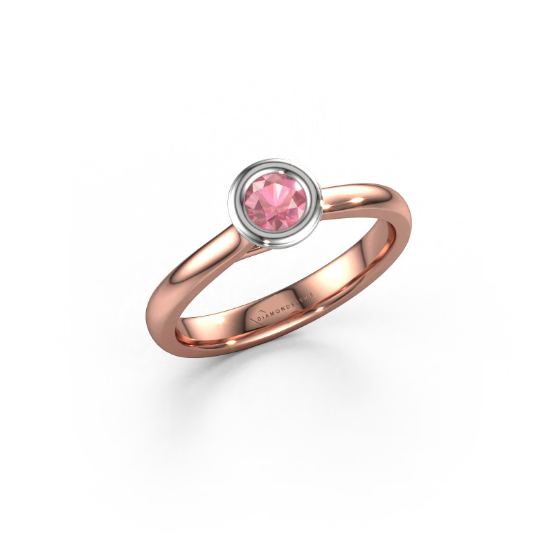 Afbeelding van Verlovings ring Kaylee 585 rosé goud Toermalijn pink 4 mm