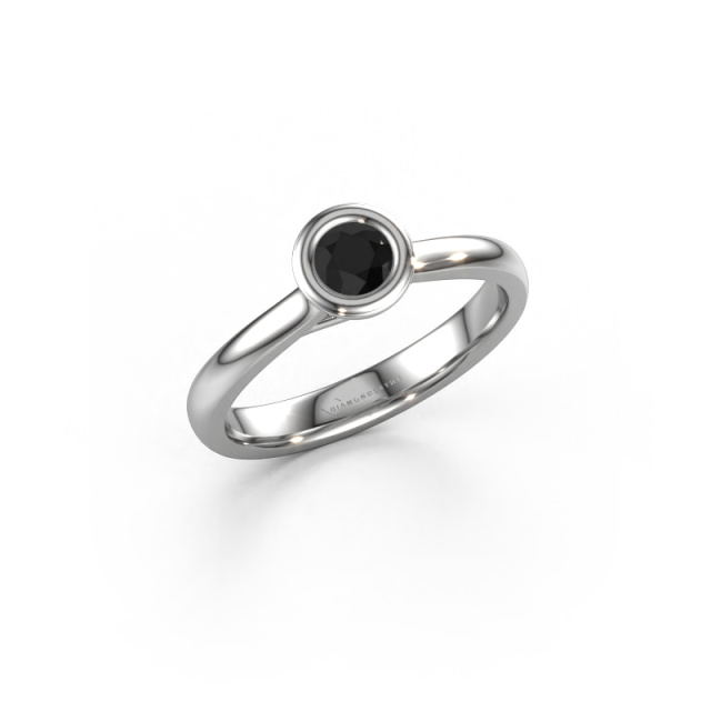 Afbeelding van Verlovings ring Kaylee 925 zilver Zwarte diamant 0.30 crt