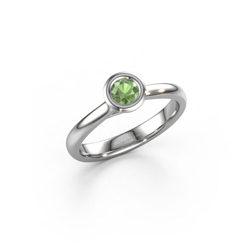 Image of Engagement ring Kaylee 950 platinum Tourmaline green 4 mm