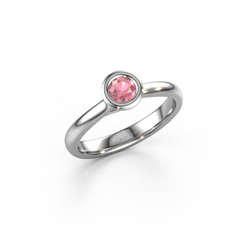 Image of Engagement ring Kaylee 585 white gold Tourmaline pink 4 mm