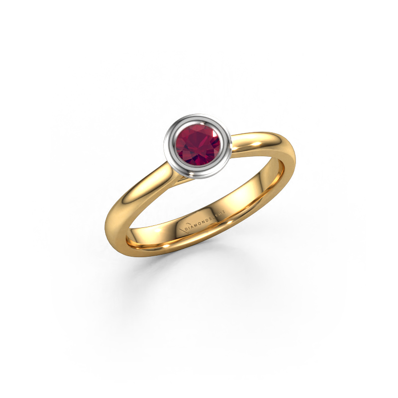 Image de Bague de fiançailles Kaylee 585 or jaune Rhodolite 4 mm