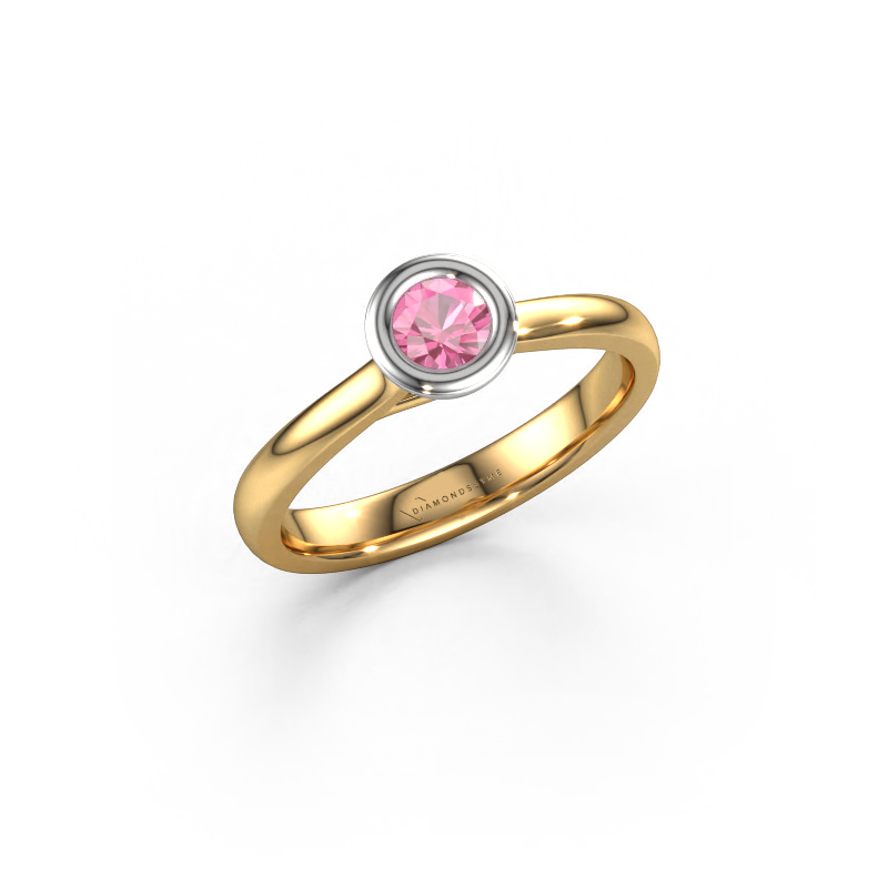 Image de Bague de fiançailles Kaylee 585 or jaune Saphir rose 4 mm