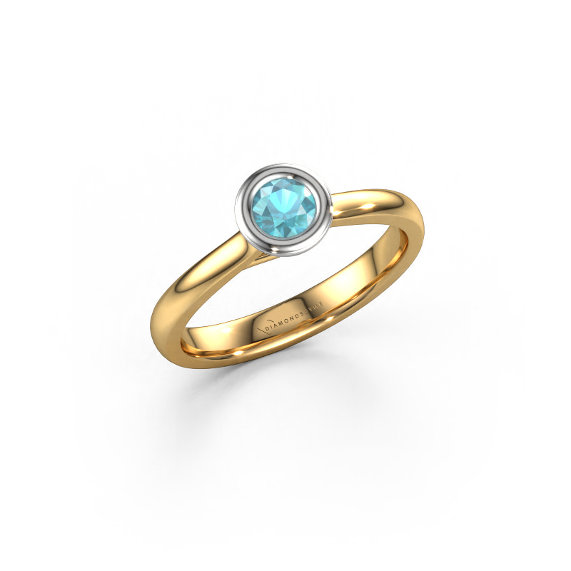Bild von Verlobungsring Kaylee 585 Gold Blau Topas 4 mm