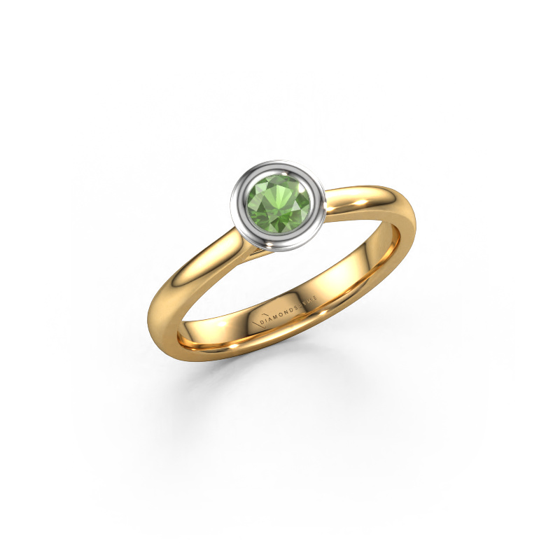 Image de Bague de fiançailles Kaylee 585 or jaune Vert tourmaline 4 mm