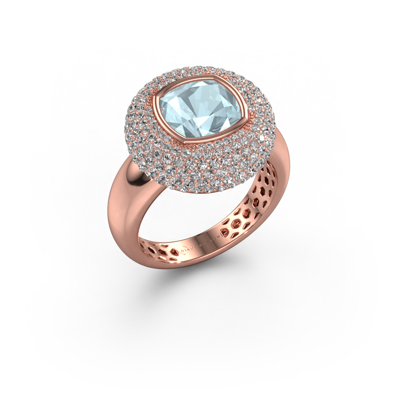 Image of Ring Keshia 585 rose gold Aquamarine 8 mm