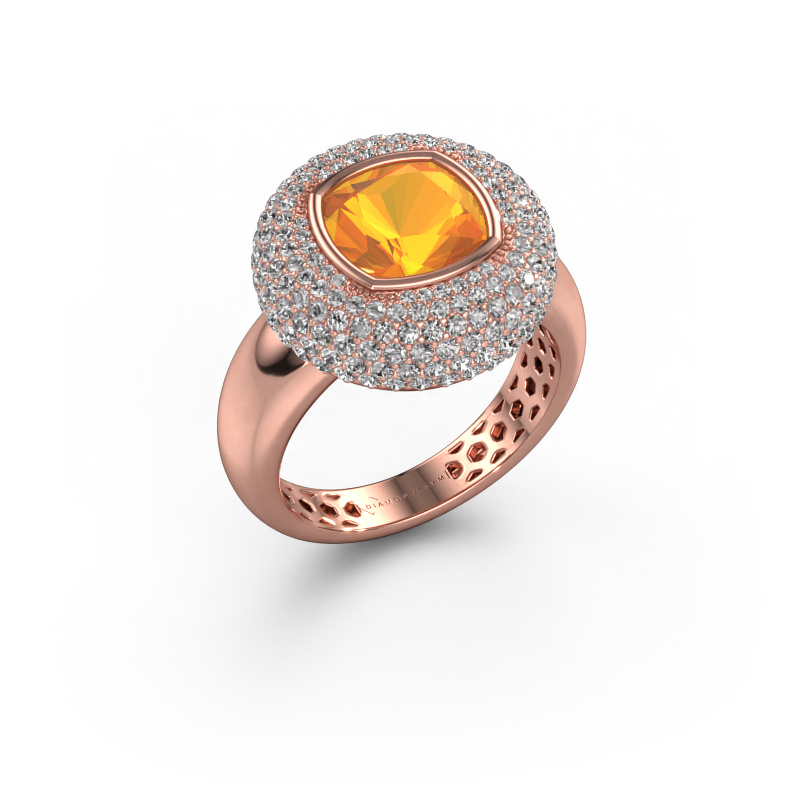 Image of Ring Keshia 585 rose gold Citrin 8 mm