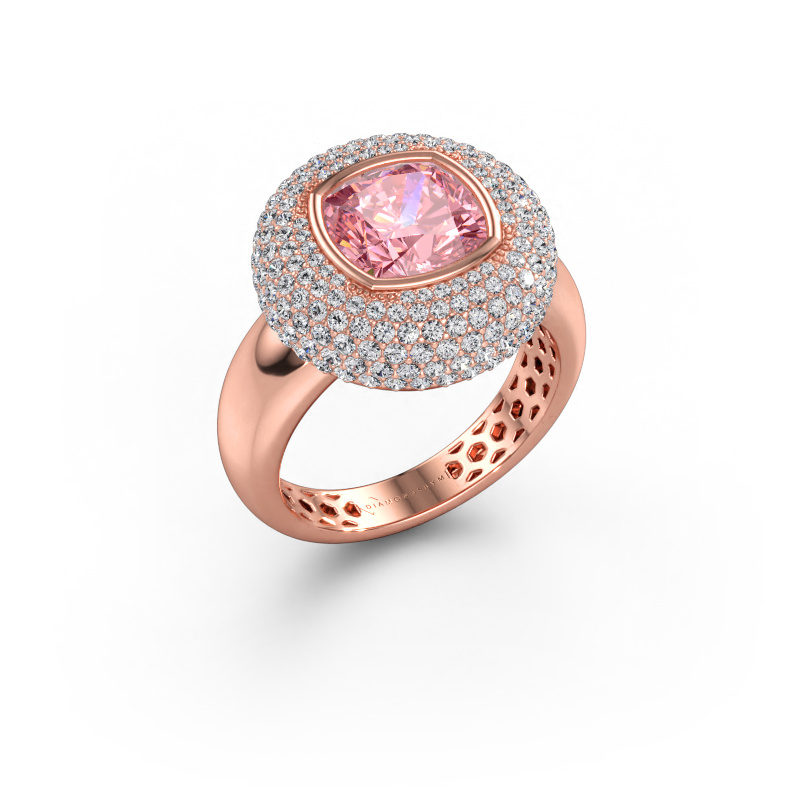 Immagine di Anello Keshia 585 oro rosa Diamante lab grown rosa 8 mm