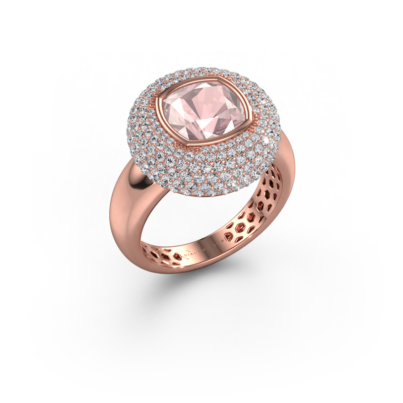 Image of Ring Keshia 585 rose gold Morganite champagne 8 mm
