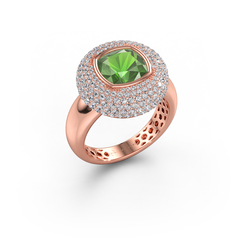 Immagine di Anello Keshia 585 oro rosa Tormalina verde 8 mm
