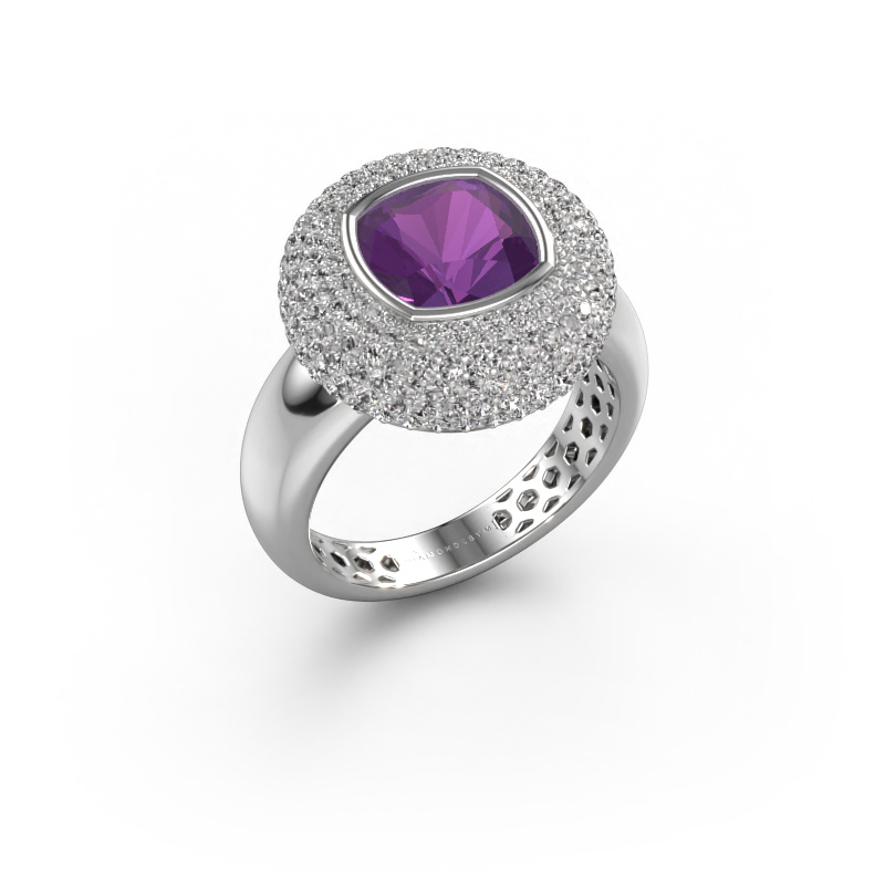 Image of Ring Keshia 950 platinum Amethyst 8 mm