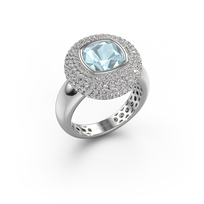 Image of Ring Keshia 585 white gold Aquamarine 8 mm