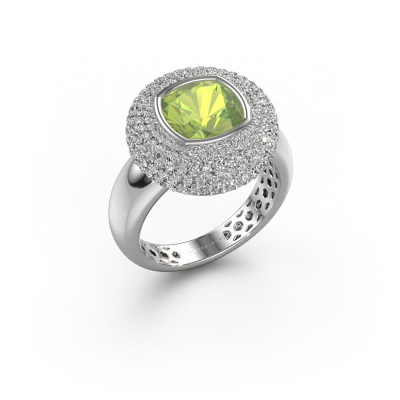 Image of Ring Keshia 950 platinum Peridot 8 mm
