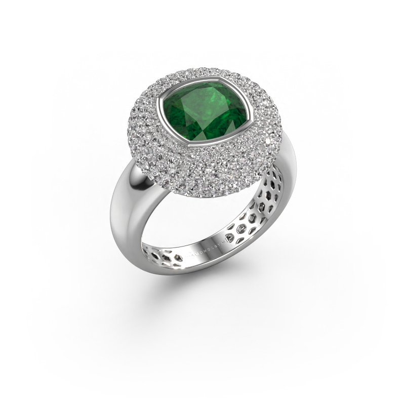Image of Ring Keshia 950 platinum Emerald 8 mm