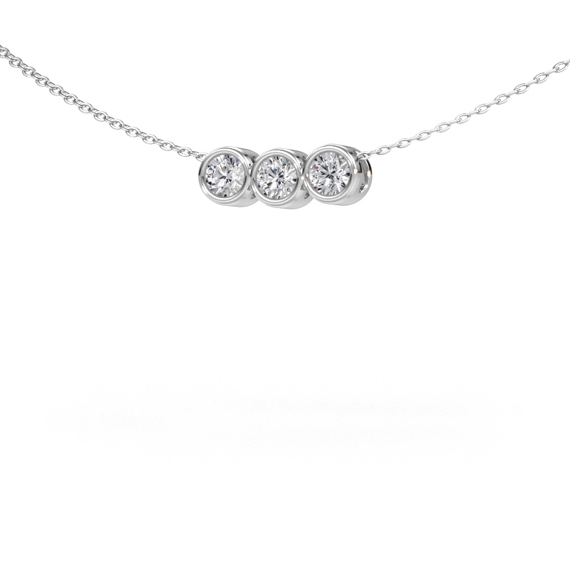 Image of Necklace Kim 3 585 white gold Diamond 0.450 crt