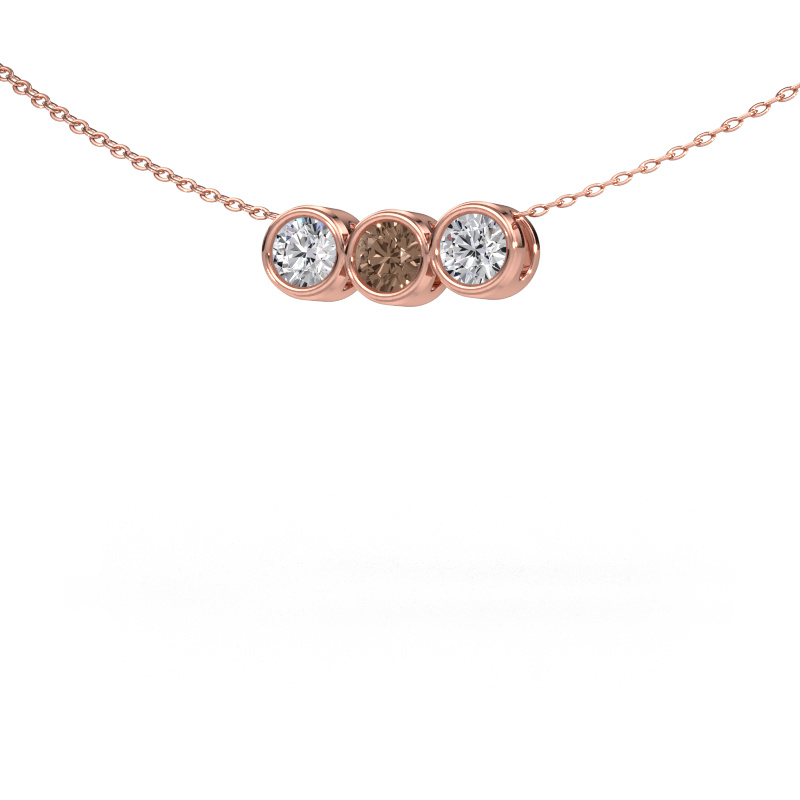 Afbeelding van Ketting Kim 3 585 rosé goud Bruine diamant 0.75 crt