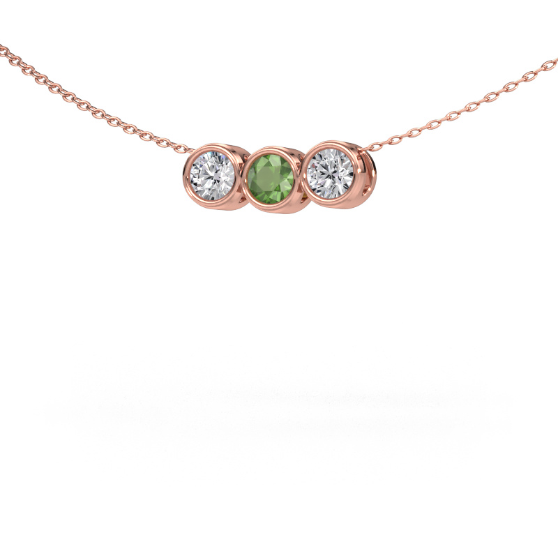Image de Collier Kim 3 585 or rose Vert tourmaline 4 mm
