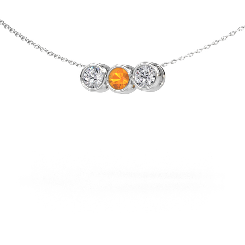 Image of Necklace Kim 3 585 white gold Citrin 4 mm