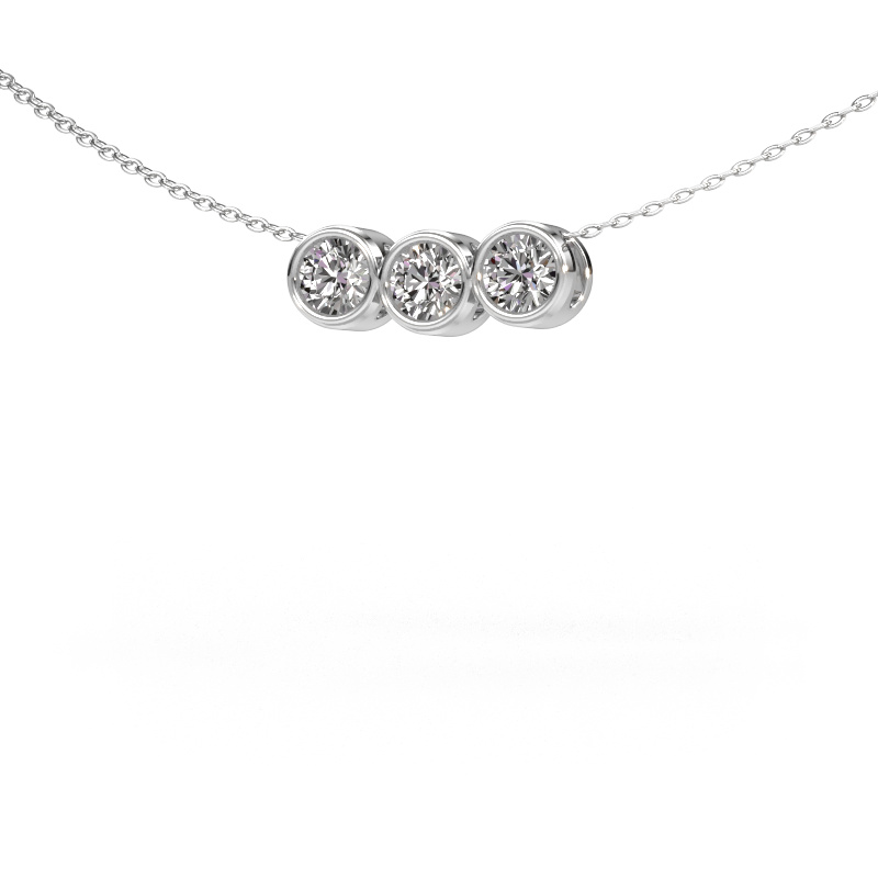 Afbeelding van Ketting Kim 3 585 witgoud Zirkonia 4 mm