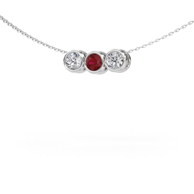 Image of Necklace Kim 3 950 platinum Ruby 4 mm