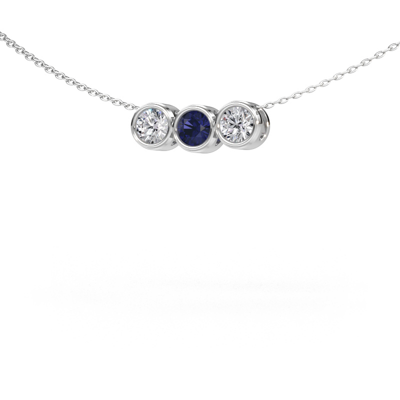 Image of Necklace Kim 3 585 white gold Sapphire 4 mm
