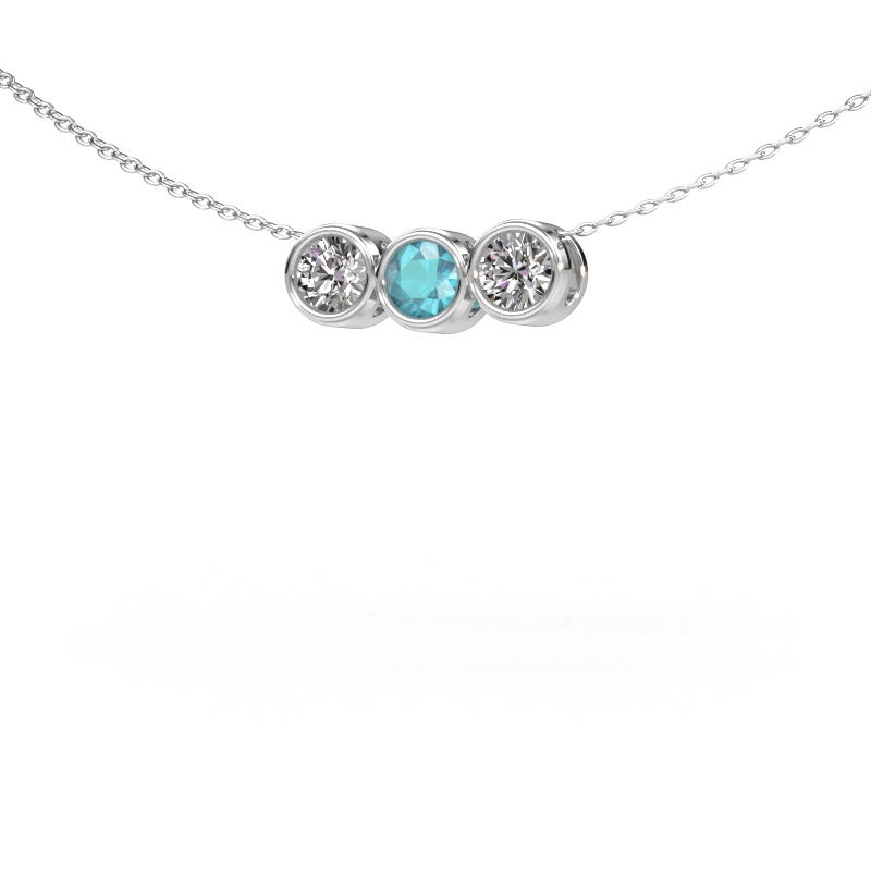 Bild von Kette Kim 3 585 Weißgold Blau Topas 4 mm