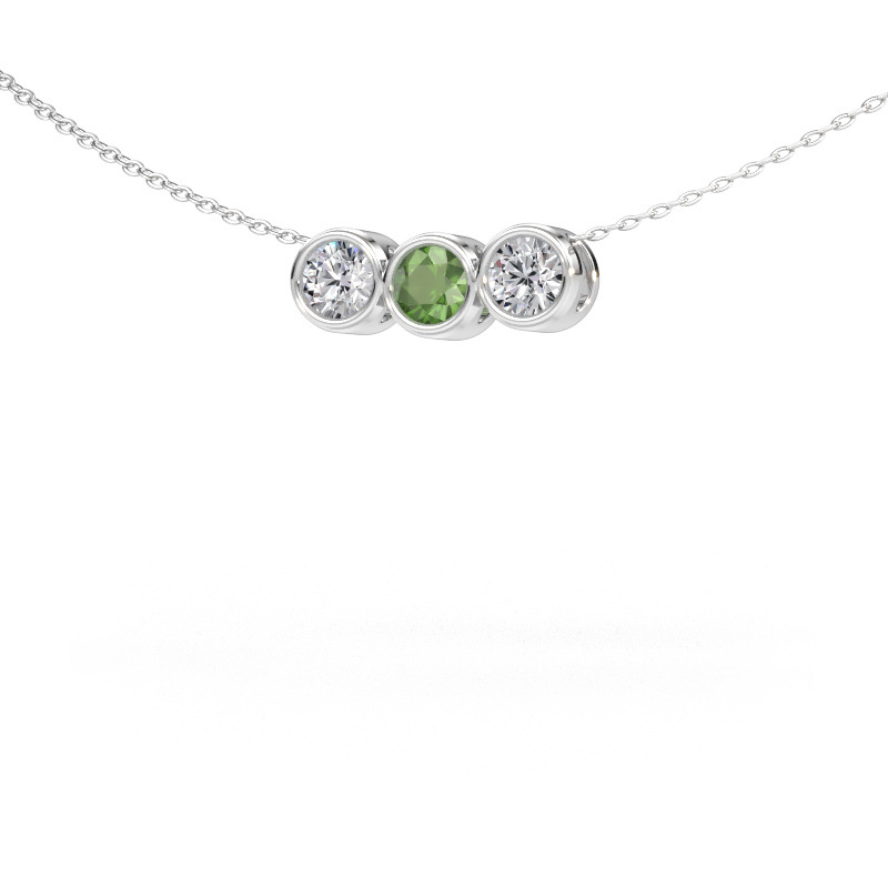 Bild av Halsband Kim 3 950 platina Grön turmalin 4 mm