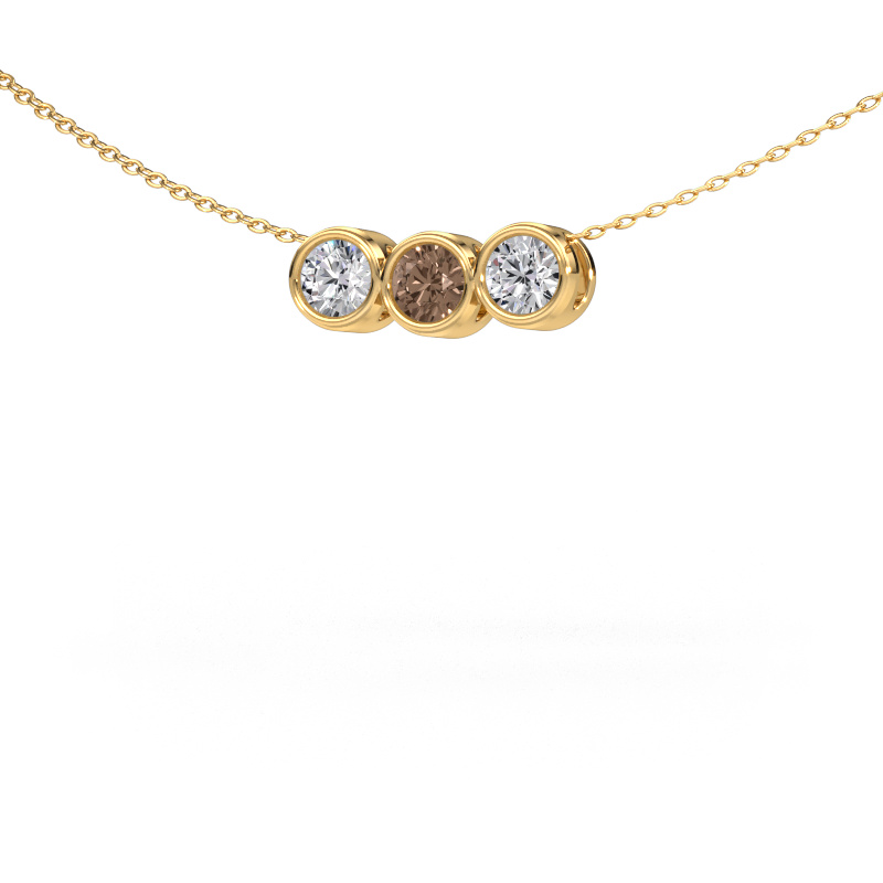Afbeelding van Ketting Kim 3 585 goud Bruine diamant 0.75 crt