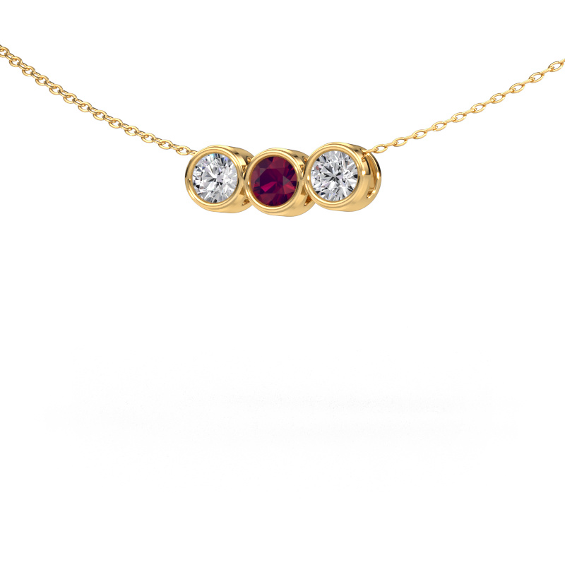 Image of Necklace Kim 3 585 gold Rhodolite 4 mm