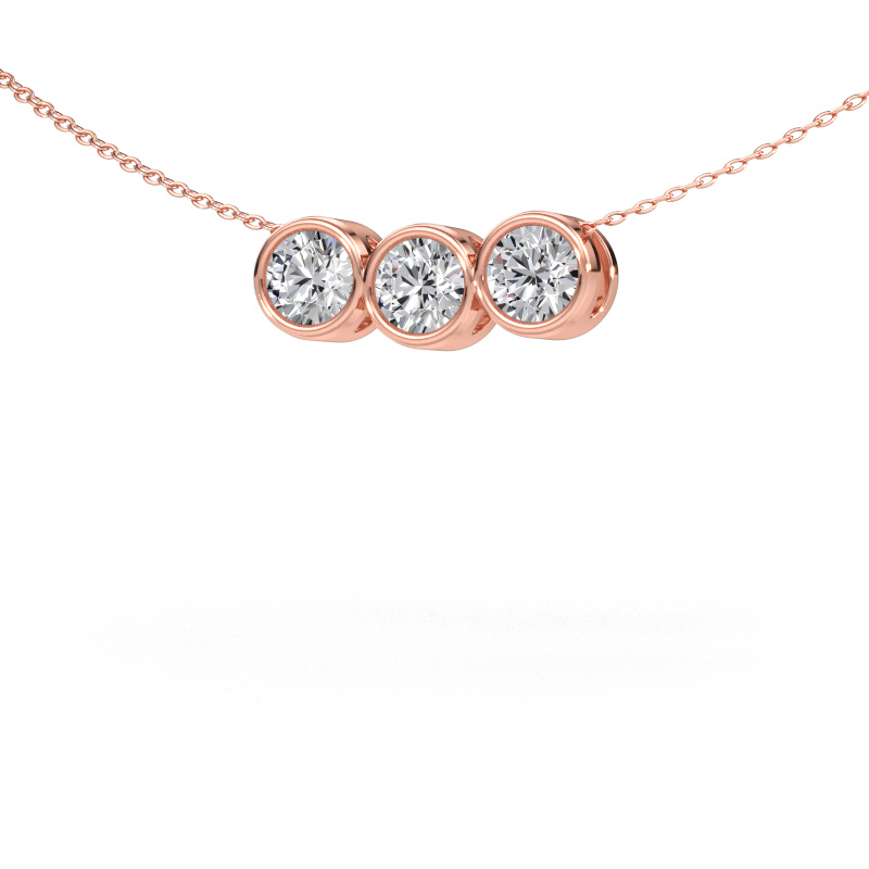 Immagine di Collana Kim 3 585 oro rosa Diamante lab grown 1.50 crt