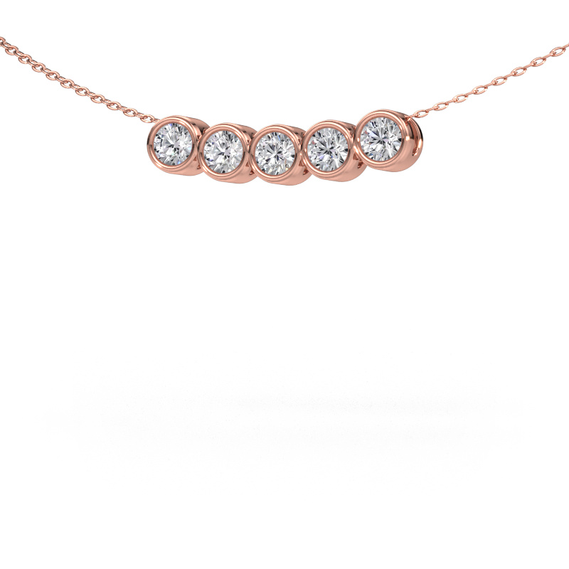 Image of Necklace Kim 5 585 rose gold Diamond 0.75 crt