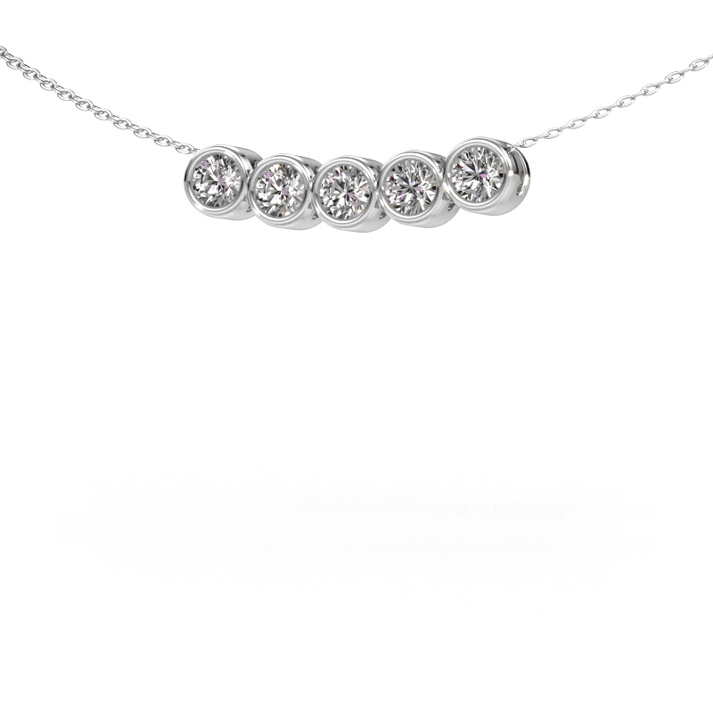 Image of Necklace Kim 5 585 white gold Diamond 0.75 crt