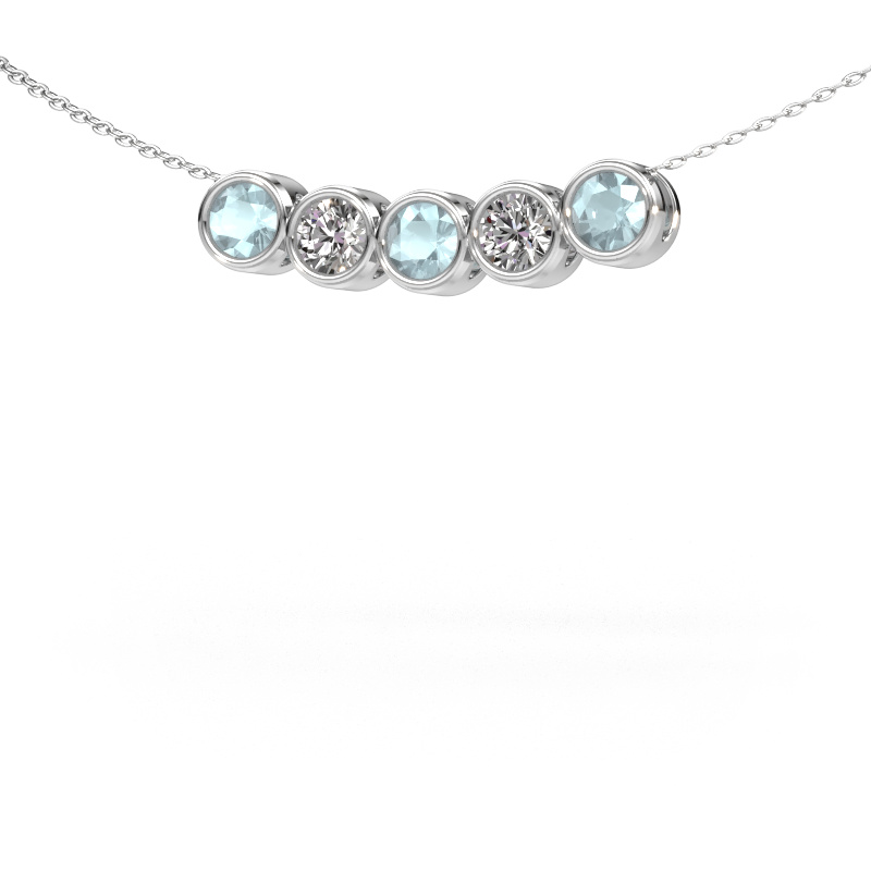 Image of Necklace Kim 5 950 platinum Aquamarine 4 mm