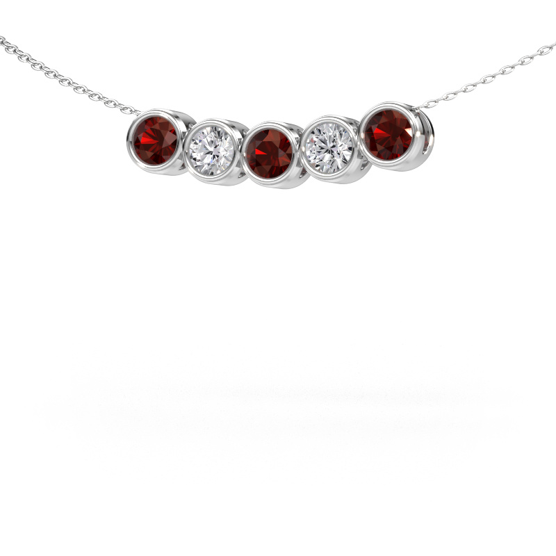Image of Necklace Kim 5 950 platinum Garnet 4 mm