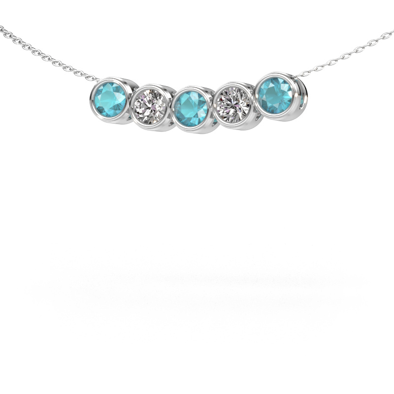 Image de Collier Kim 5 950 platine Topaze bleue 4 mm