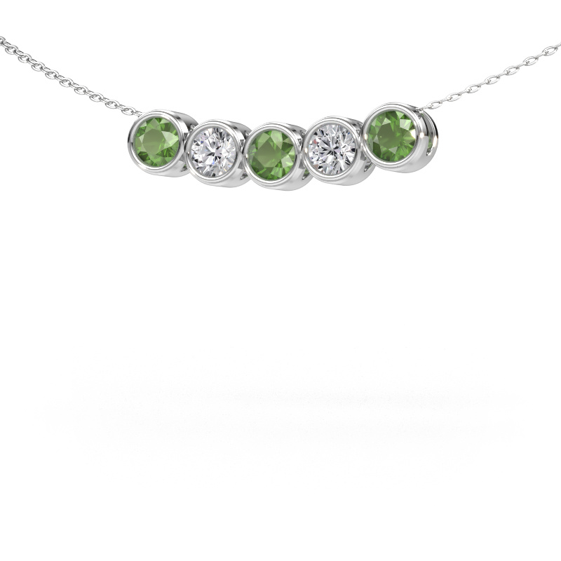 Image de Collier Kim 5 950 platine Vert tourmaline 4 mm