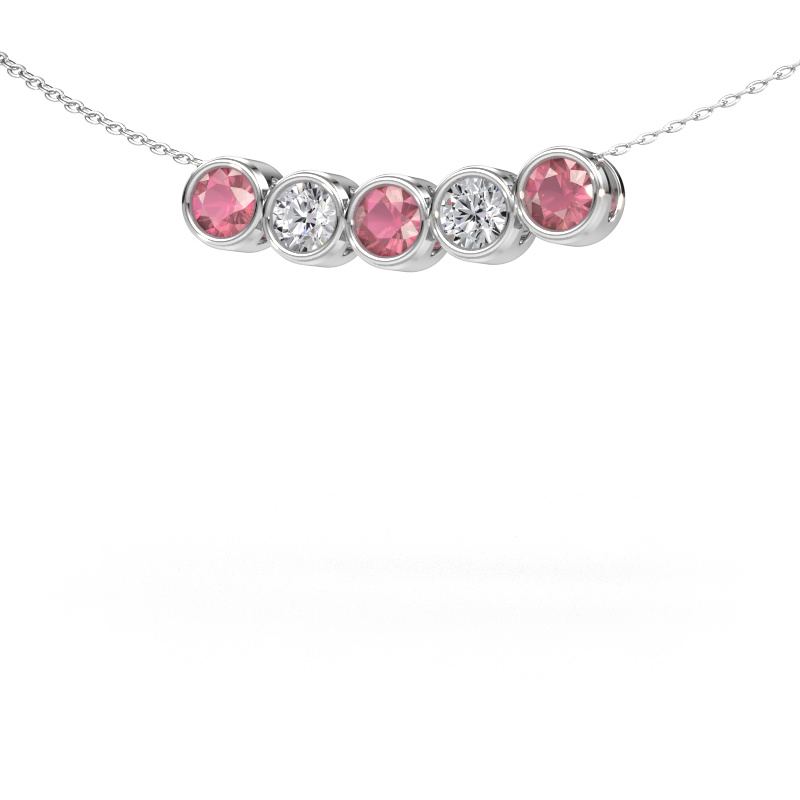 Afbeelding van Ketting Kim 5 950 platina Toermalijn pink 4 mm