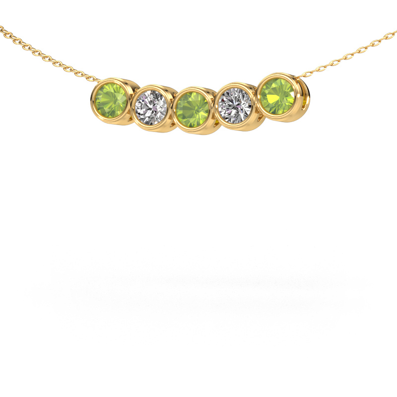 Image of Necklace Kim 5 585 gold Peridot 4 mm