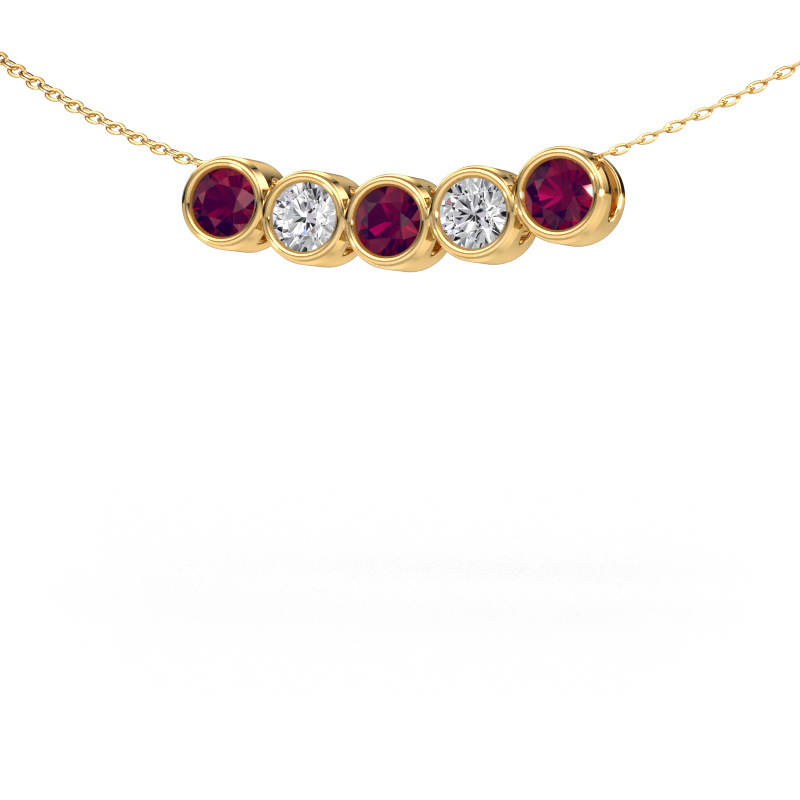 Afbeelding van Ketting Kim 5 585 goud Rhodoliet 4 mm