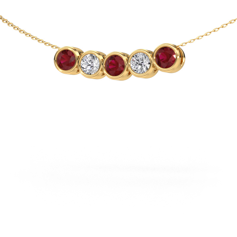 Image of Necklace Kim 5 585 gold Ruby 4 mm