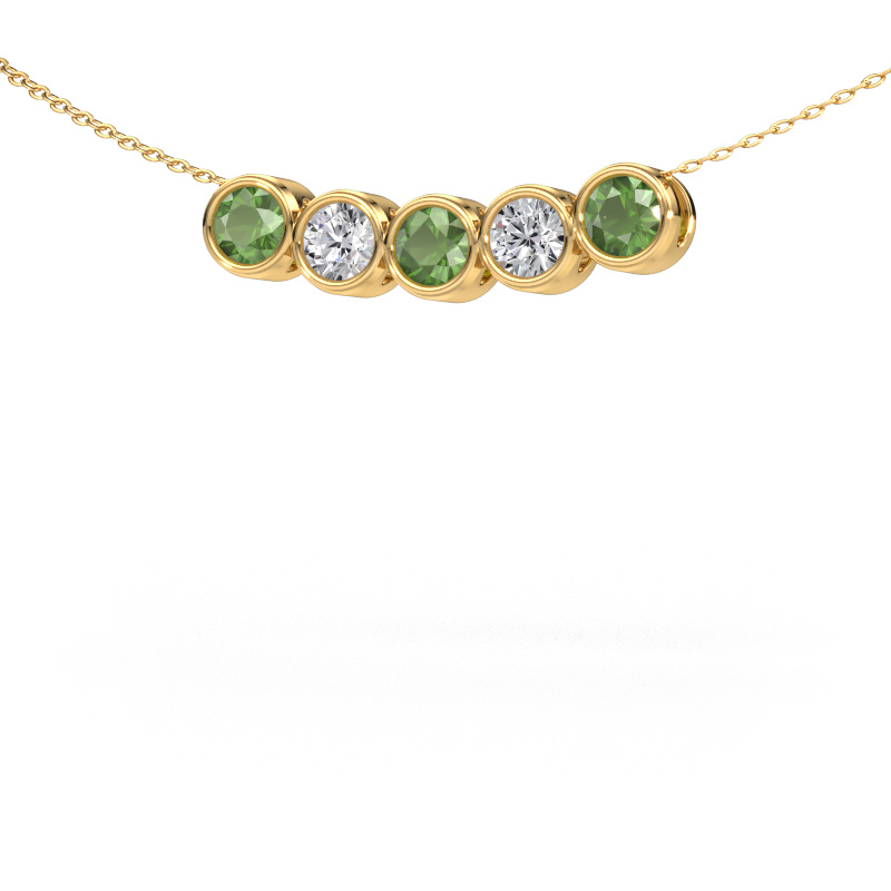 Afbeelding van Ketting Kim 5 585 goud Toermalijn groen 4 mm