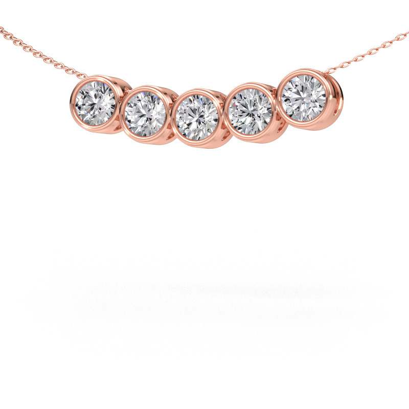 Immagine di Collana Kim 5 585 oro rosa Diamante lab grown 2.50 crt