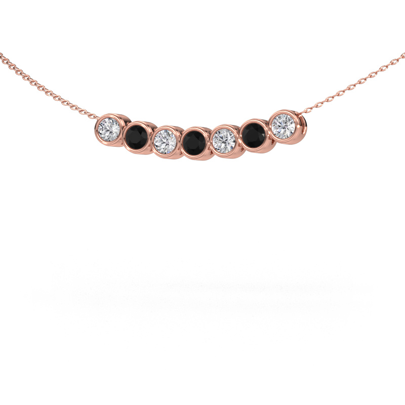 Image of Necklace Kim 7 585 rose gold Black diamond 1.14 crt