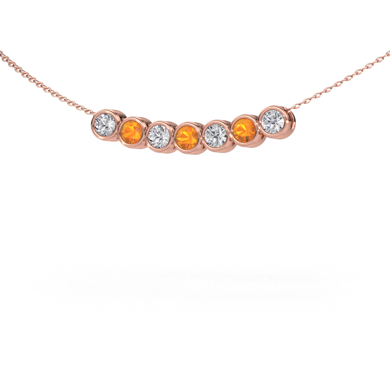 Afbeelding van Ketting Kim 7 585 rosé goud Citrien 3.4 mm