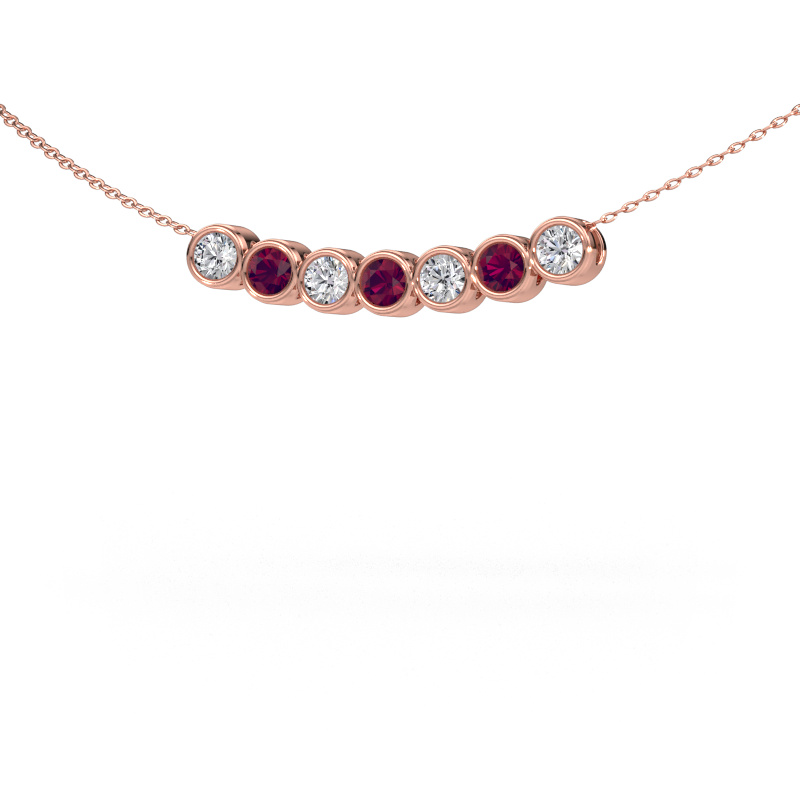 Afbeelding van Ketting Kim 7 585 rosé goud Rhodoliet 3.4 mm