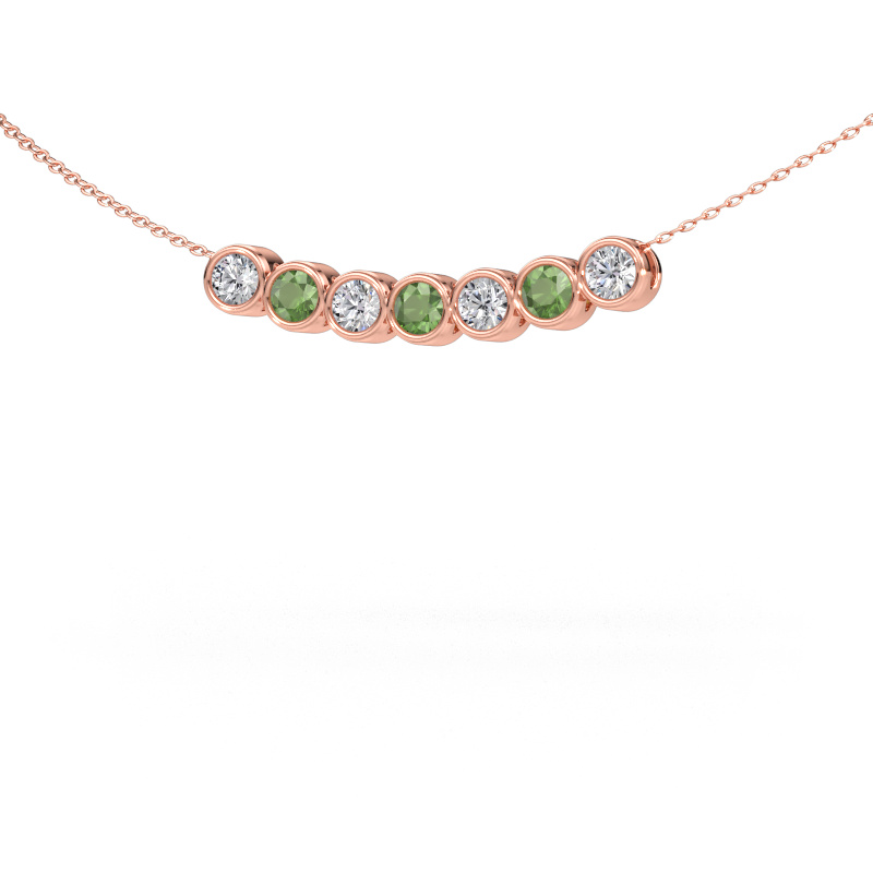 Image de Collier Kim 7 585 or rose Vert tourmaline 3.4 mm