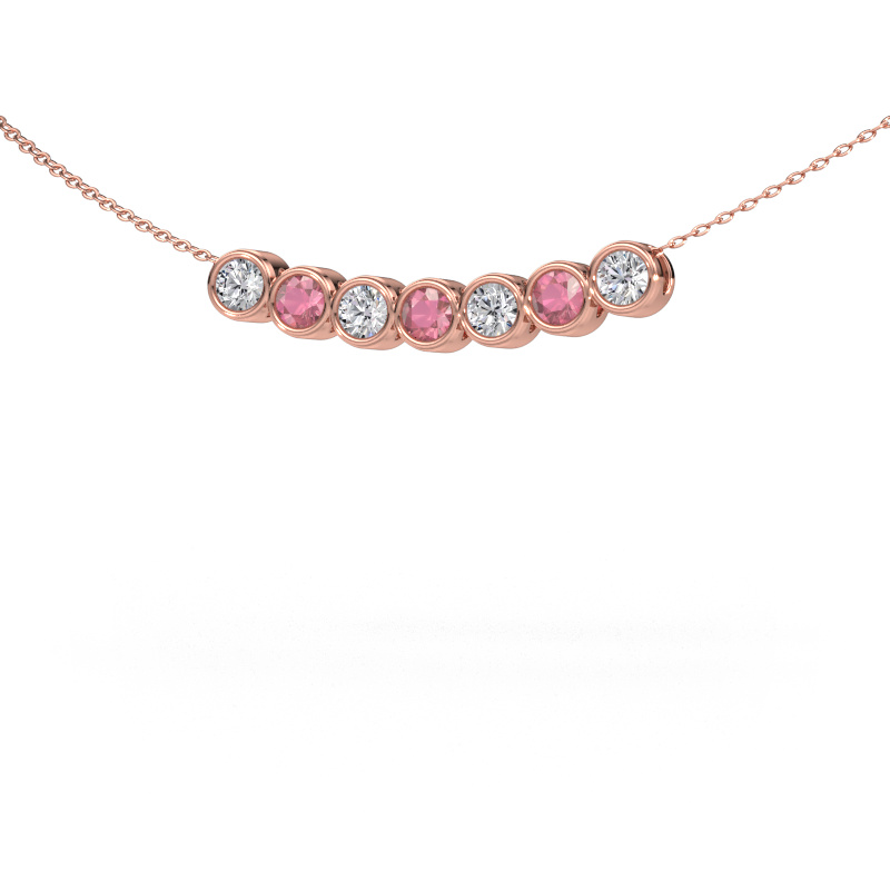 Image de Collier Kim 7 585 or rose Rose tourmaline 3.4 mm