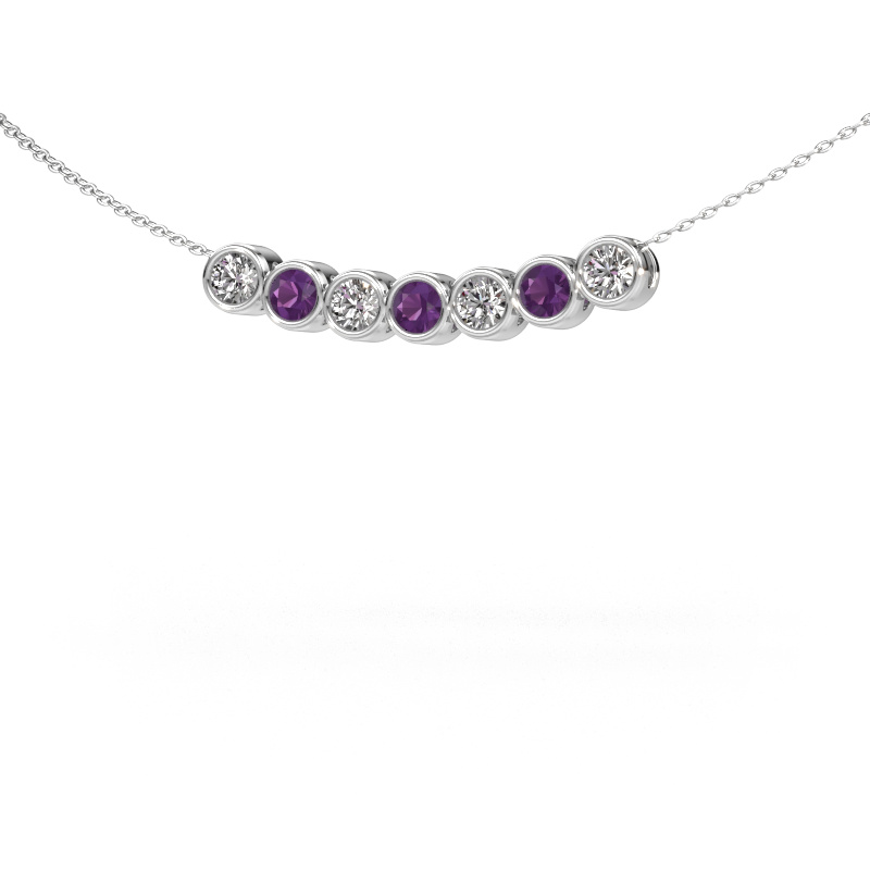 Image of Necklace Kim 7 950 platinum Amethyst 3.4 mm