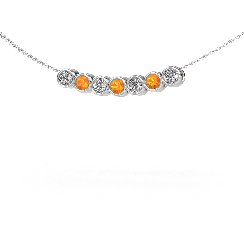 Image of Necklace Kim 7 585 white gold Citrin 3.4 mm