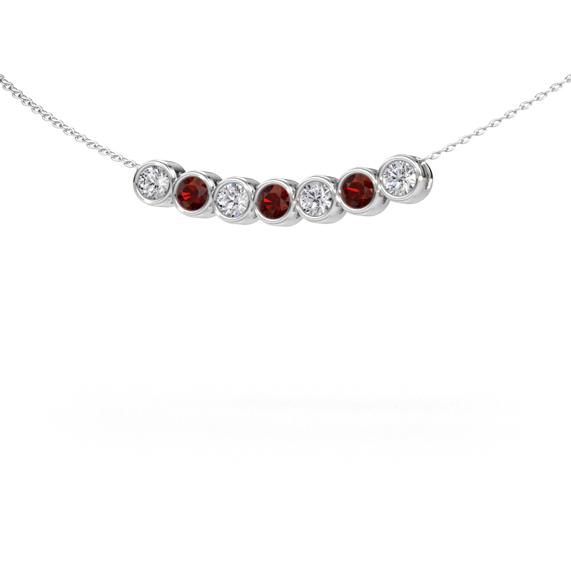 Image of Necklace Kim 7 950 platinum Garnet 3.4 mm